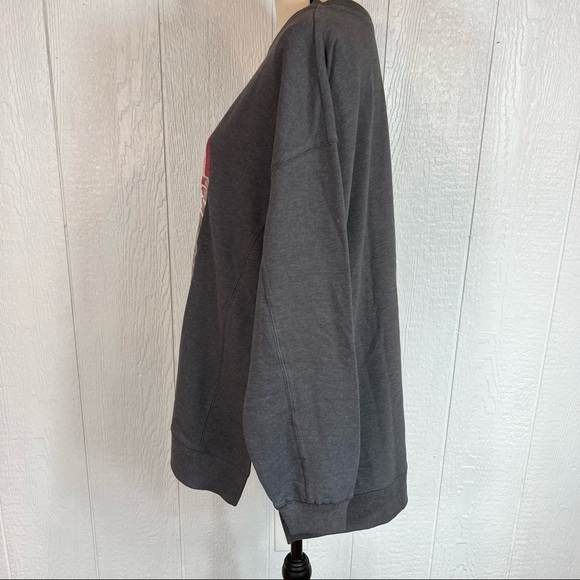 NEW Wildfox Easy Does It Statement Sweatshirt Gray and Rainbow XL - Picture 4 of 11